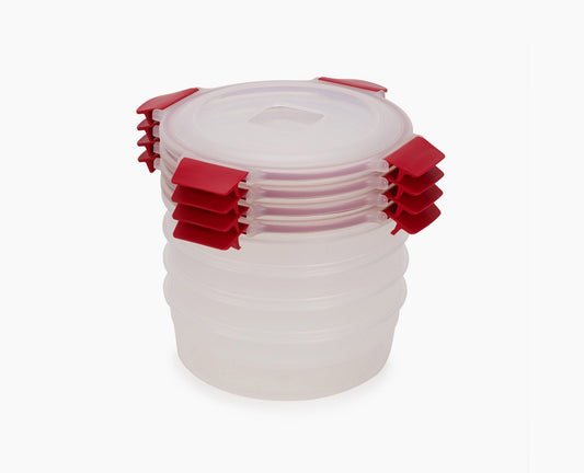 [hidden] Nest Lock 4-Piece Red 1L Round Container Set - Image 1