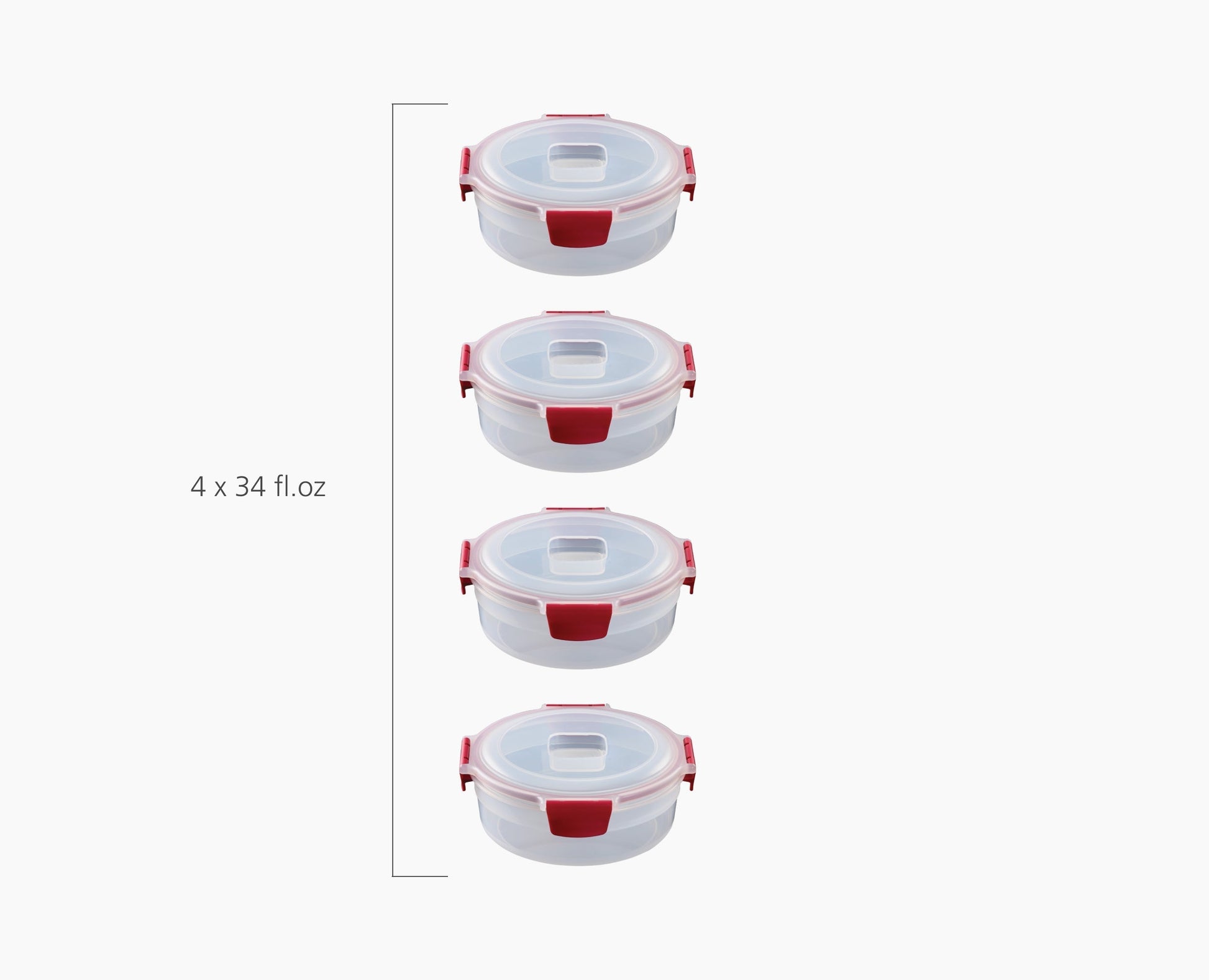 [half-width] Nest Lock 4-Piece Red 1L Round Container Set
