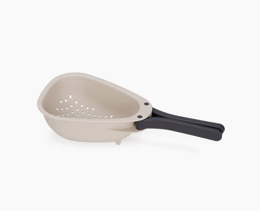 [hidden] Droplet Mini White Colander with Folding Handle