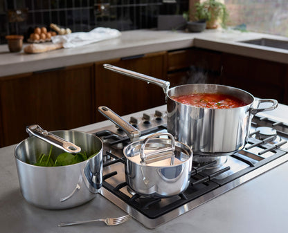 [hidden] [lifestyle] Space Steel Folding Handle 3-Piece Saucepan Set