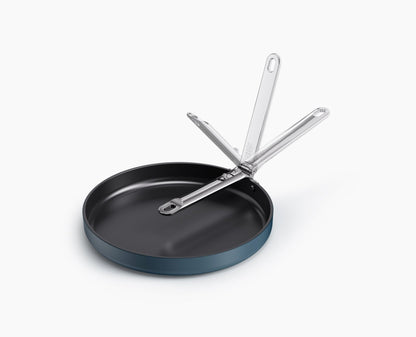 [hidden] Space Folding Handle Non-Stick 28cm Blue Shallow Frying Pan