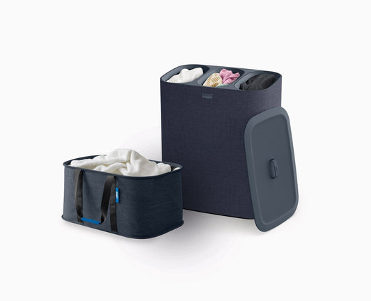 [hidden] 2-piece Black Tota Trio 90L & Hold-All Laundry Basket Set