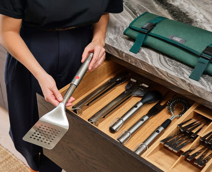 [half-width] GrillOut 4-Piece Stainless-Steel BBQ Utensil Set with Storage Case
