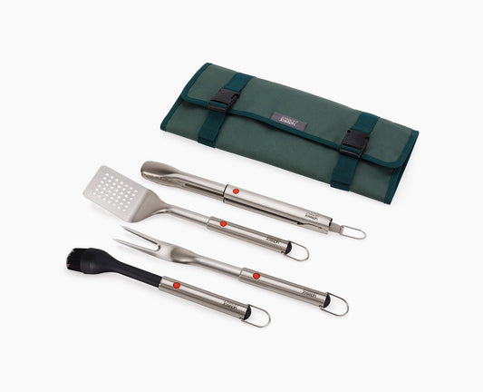 [hidden] GrillOut 4-Piece Stainless-Steel BBQ Utensil Set with Storage Case