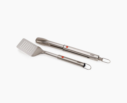 [hidden] GrillOut 2-Piece Stainless-Steel BBQ Turner & Tongs Set