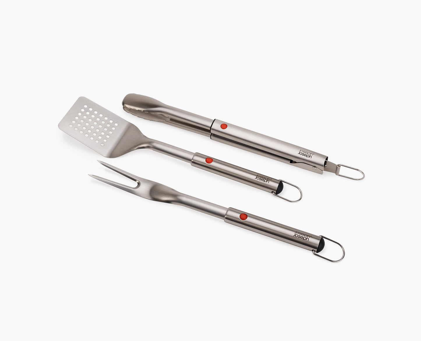 [hidden] GrillOut 3-Piece Stainless-Steel BBQ Turner, Tongs & Fork Set