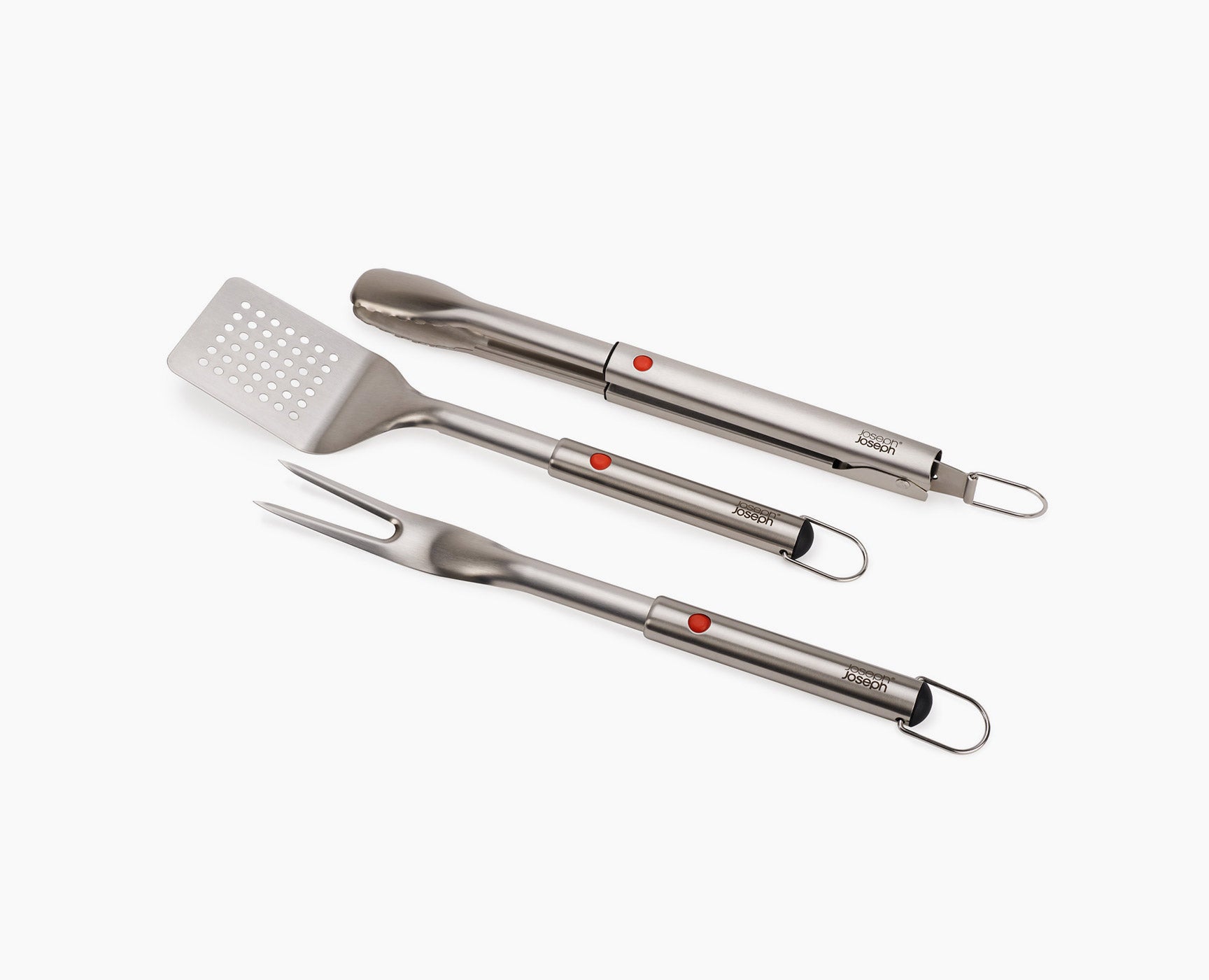 [hidden] GrillOut 3-Piece Stainless-Steel BBQ Turner, Tongs & Fork Set