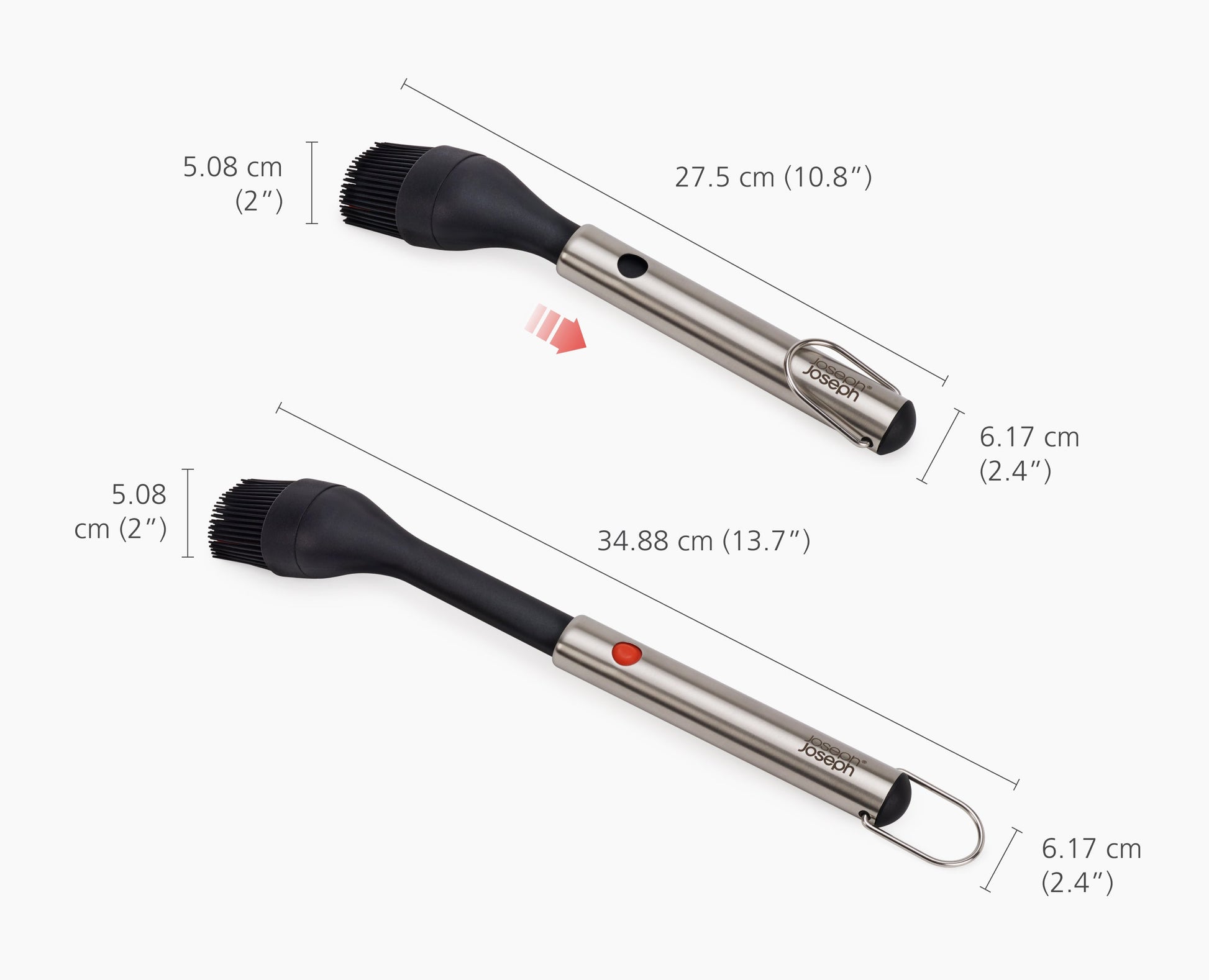 [half-width] GrillOut Black BBQ Silicone Basting Brush with Extending Handle