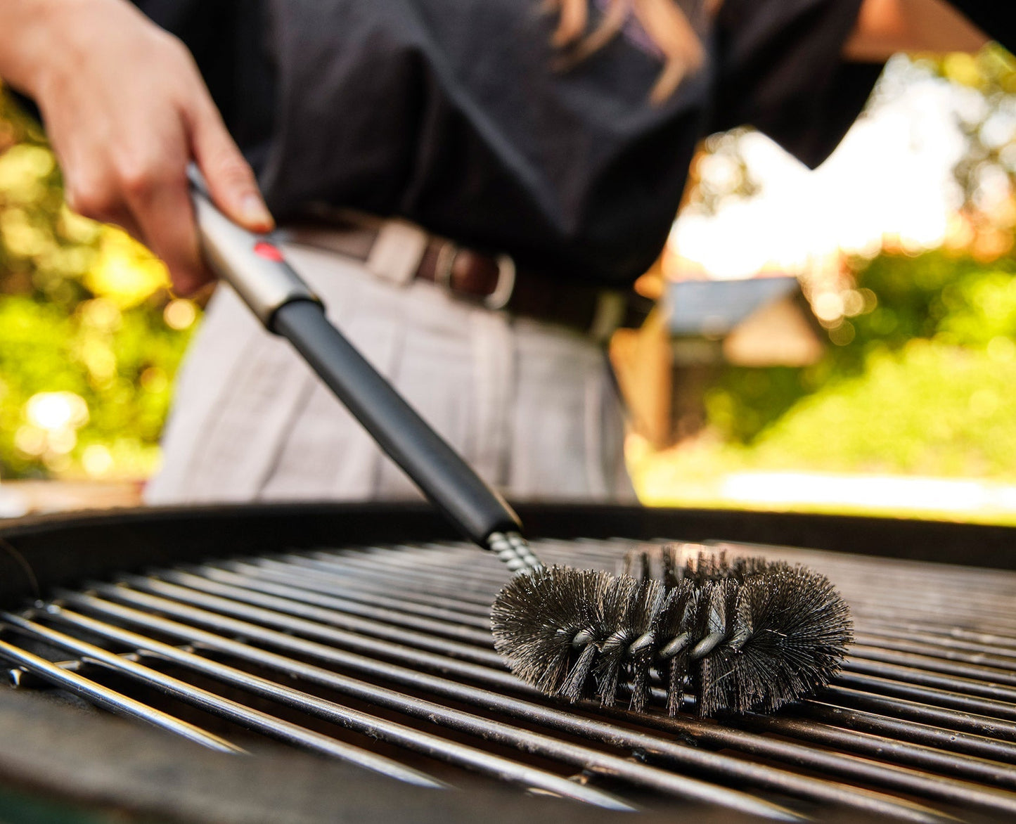 [half-width] GrillOut Stainless-Steel BBQ Cleaning Brush with Extending Handle