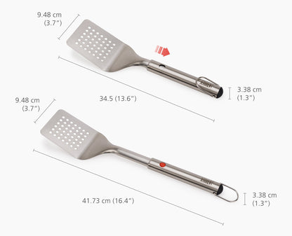 [half-width] GrillOut 2-Piece Stainless-Steel BBQ Turner & Tongs Set