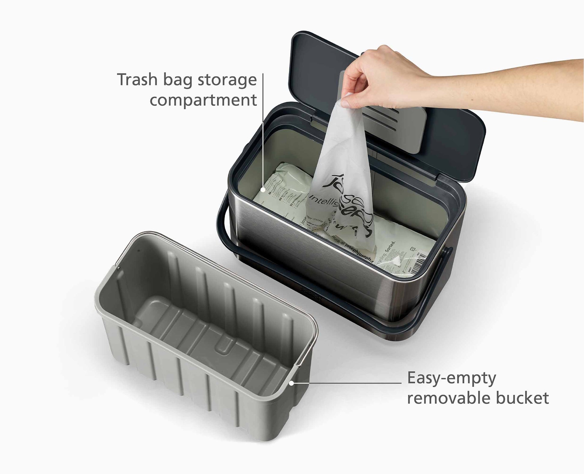 [half-width] Collect™ 4L Stainless-steel Food Waste Caddy - 30145