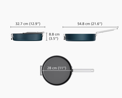 [half-width] Space™ 28cm Non-stick Blue Frying Pan - 45042 - Image 7