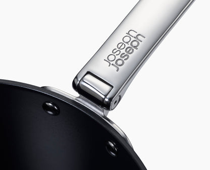 [half-width] Space Folding Handle Ceramic Non-stick 32cm Blue Wok & Lid