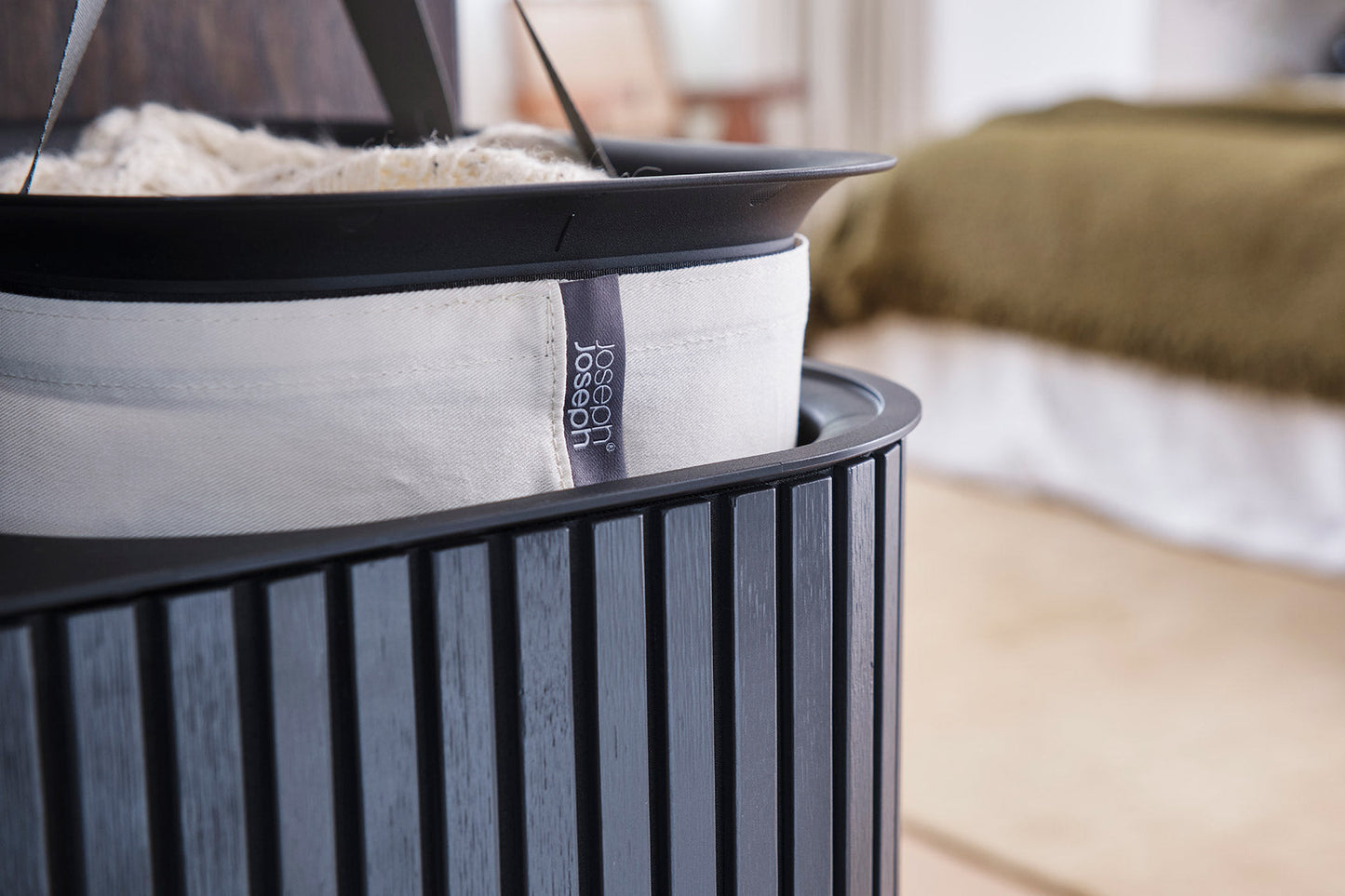 [half-width] Tota Trio Luxe 90L Black Laundry Separation Basket