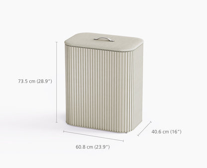 [half-width] Tota Trio Luxe 90L Ecru Laundry Separation Basket