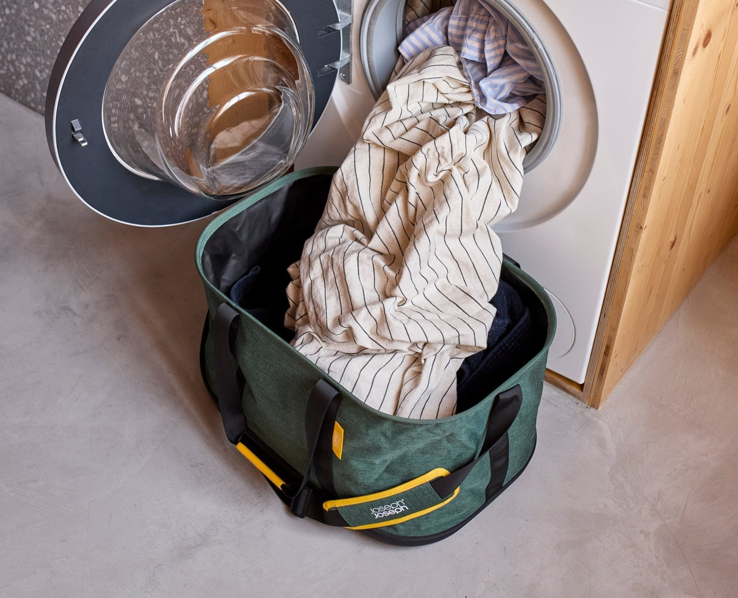 [half-width] Hold-All™ Outdoor Green Collapsible 45L Laundry Basket