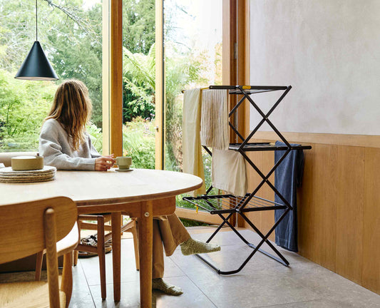 [hidden] [lifestyle] AirFrame™ 16m Folding Airer with Long Garment Hanging Rails