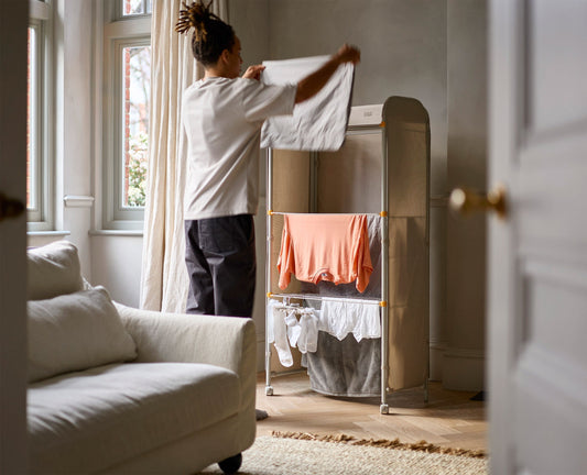 [hidden] [lifestyle] 2-piece Laundry Basket & Airer Set