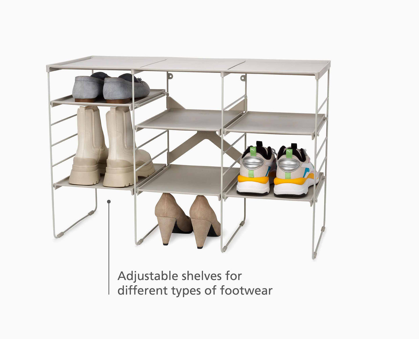 [half-width] Level™ Plus Large Adjustable Shoe Rack - 55009 - INFO