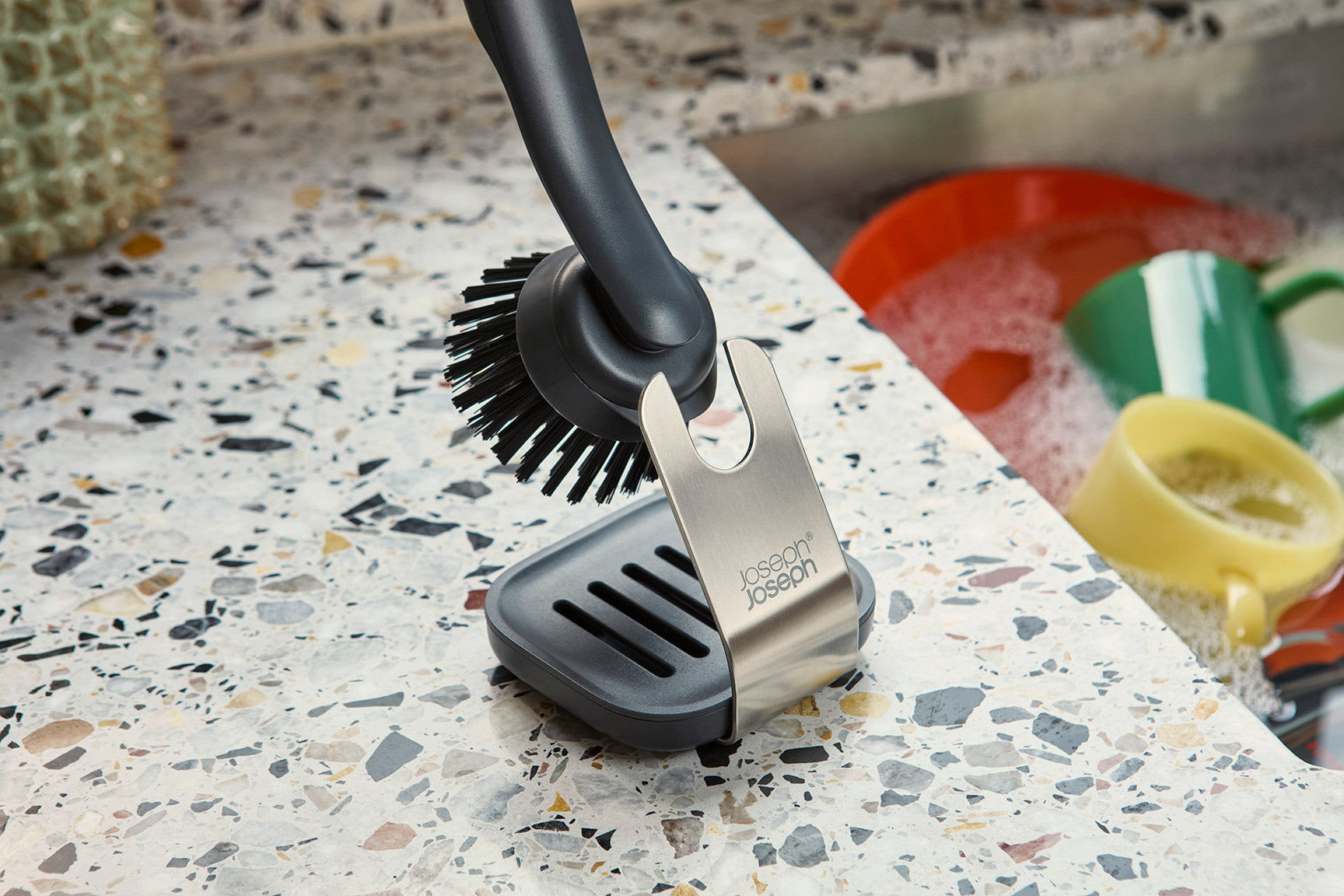 [half-width] SinkTech Washing-Up Brush with Steel Stand