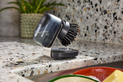 [hidden] [lifestyle] SinkTech Compact Soap Dispensing Washing-Up Brush with Steel Stand