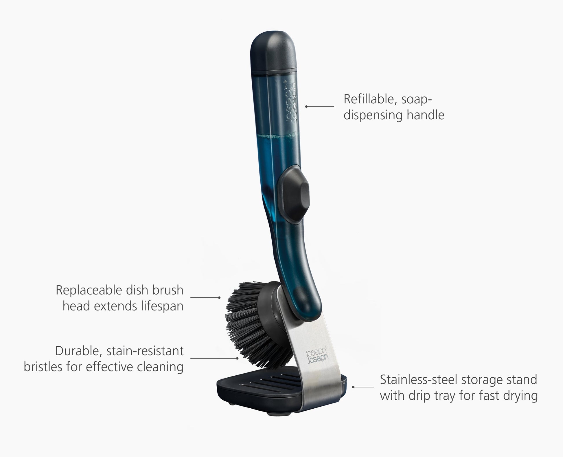 [half-width] SinkTech Soap Dispensing Washing-Up Brush with Steel Stand