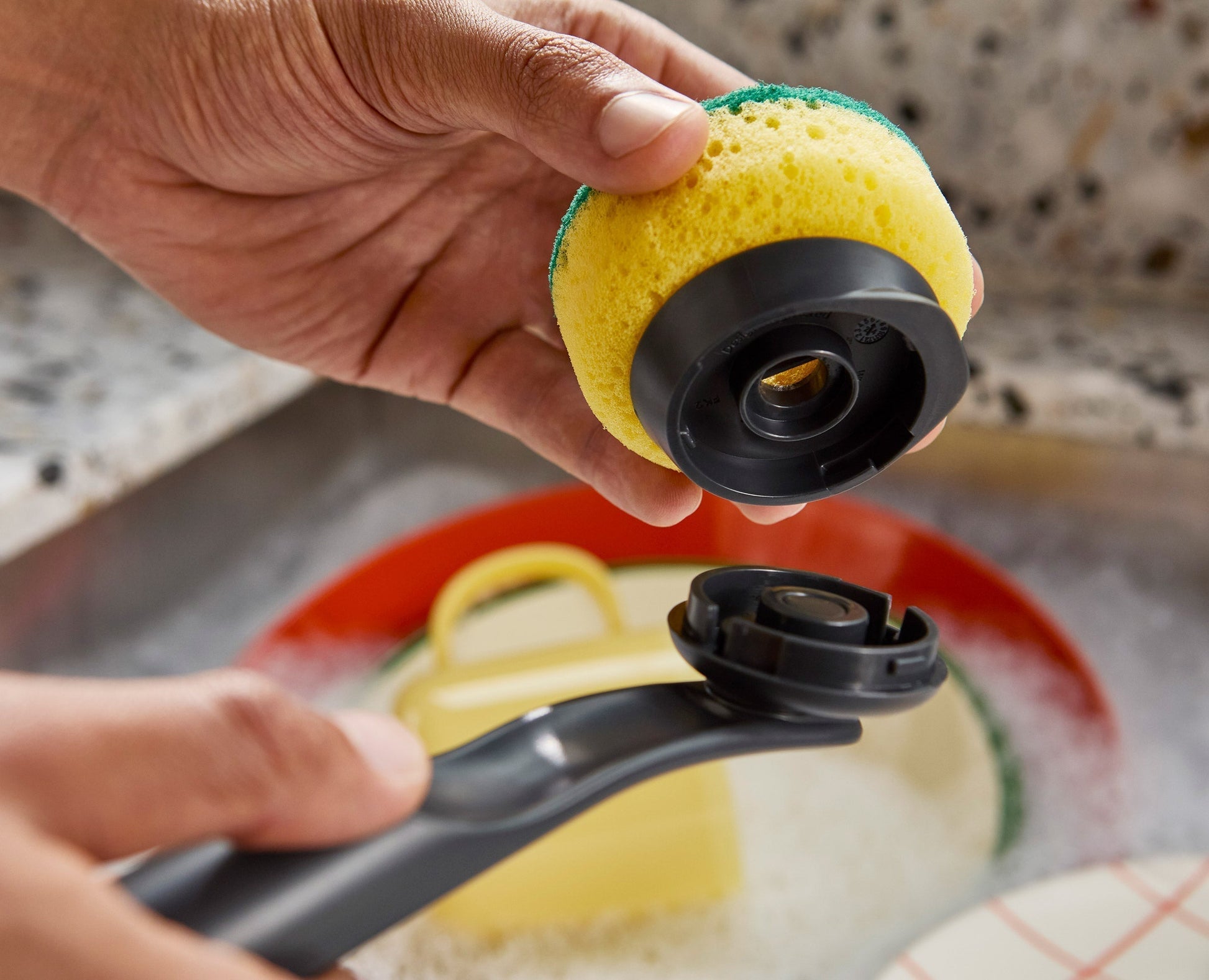 [half-width] SinkTech™ Washing-Up Brush with Replacement Head & Extra Heads