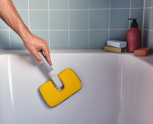 [hidden] [lifestyle] CleanTech™ 2-in-1 Surface Scrubber Tool with Extension Pole