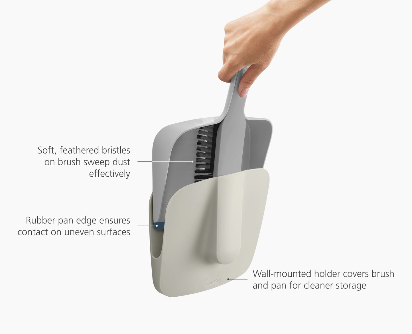 [half-width] CleanTech Wall-Mounted Dustpan & Brush Set