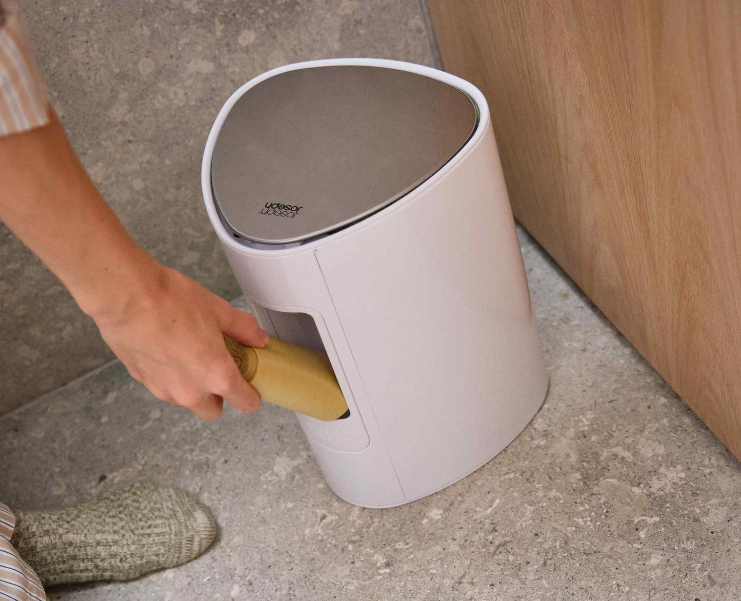 [half-width] EasyStore™ 5L Gloss White Bathroom Bin