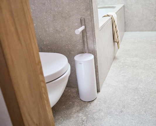[hidden] [lifestyle] EasyStore™ Gloss White Concealed Toilet Roll Holder
