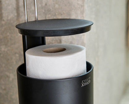 [half-width] EasyStore™ Matt Black Concealed Toilet Roll Holder