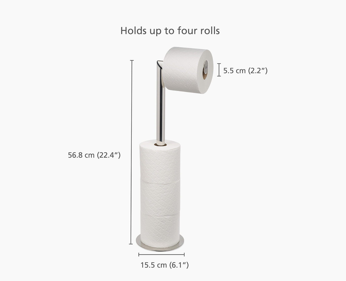 [half-width] Easystore™ Luxe 2-in-1 Toilet Roll Stand - 70594 - DIMS