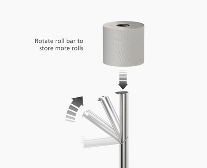 [half-width] Easystore™ Luxe 2-in-1 Toilet Roll Stand - 70594 - INFO