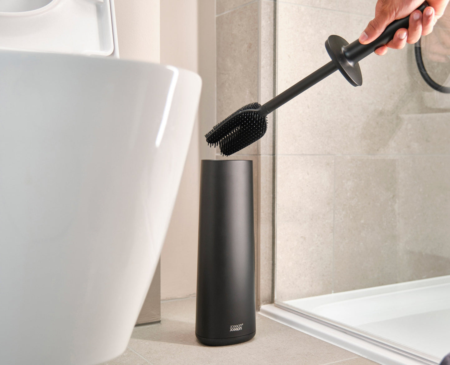 [half-width] Flex™ 360 Matt Black Toilet Brush Starter Set