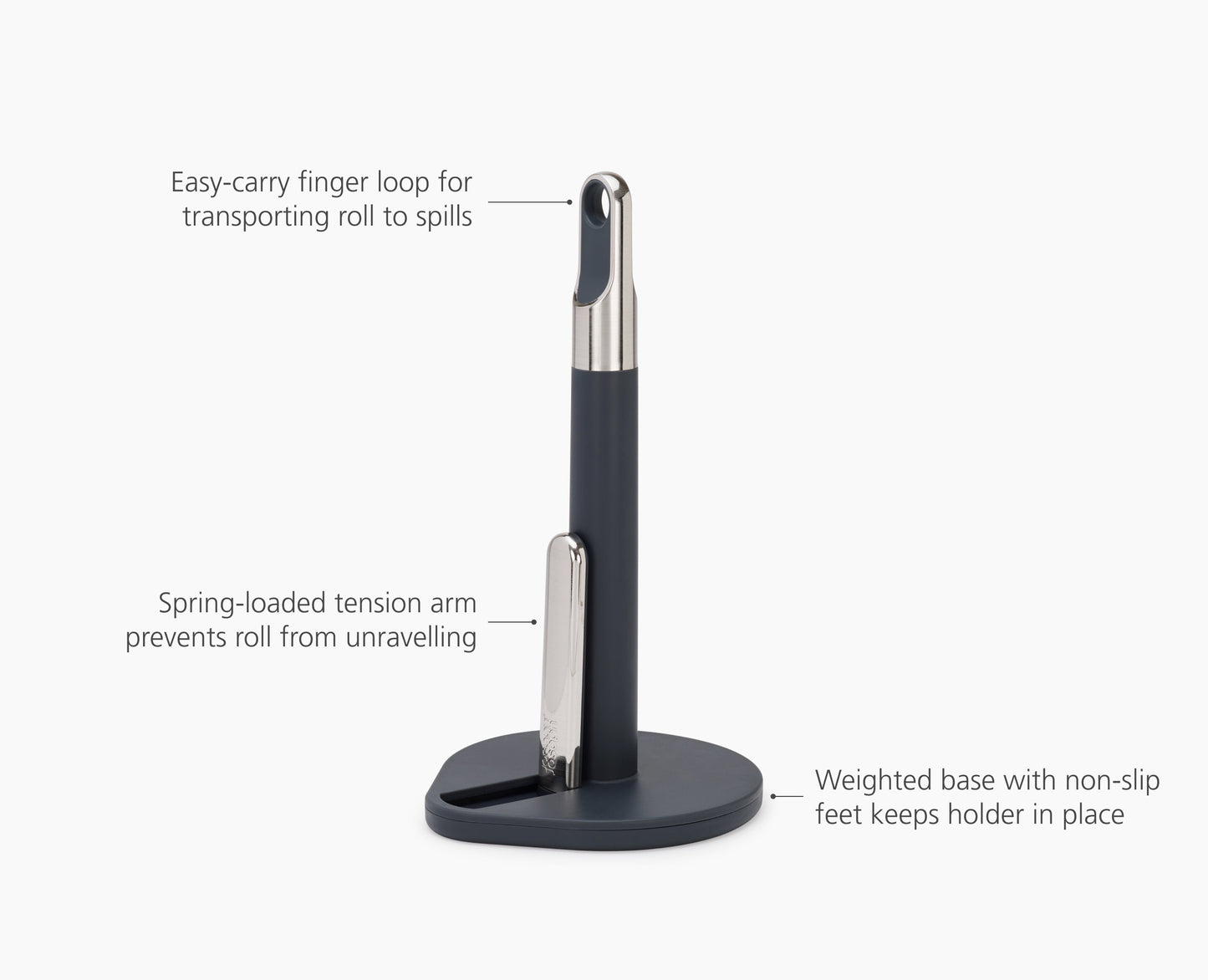 [half-width] Hold Grey Kitchen Roll Holder