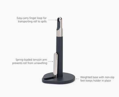 [half-width] Hold Grey Kitchen Roll Holder