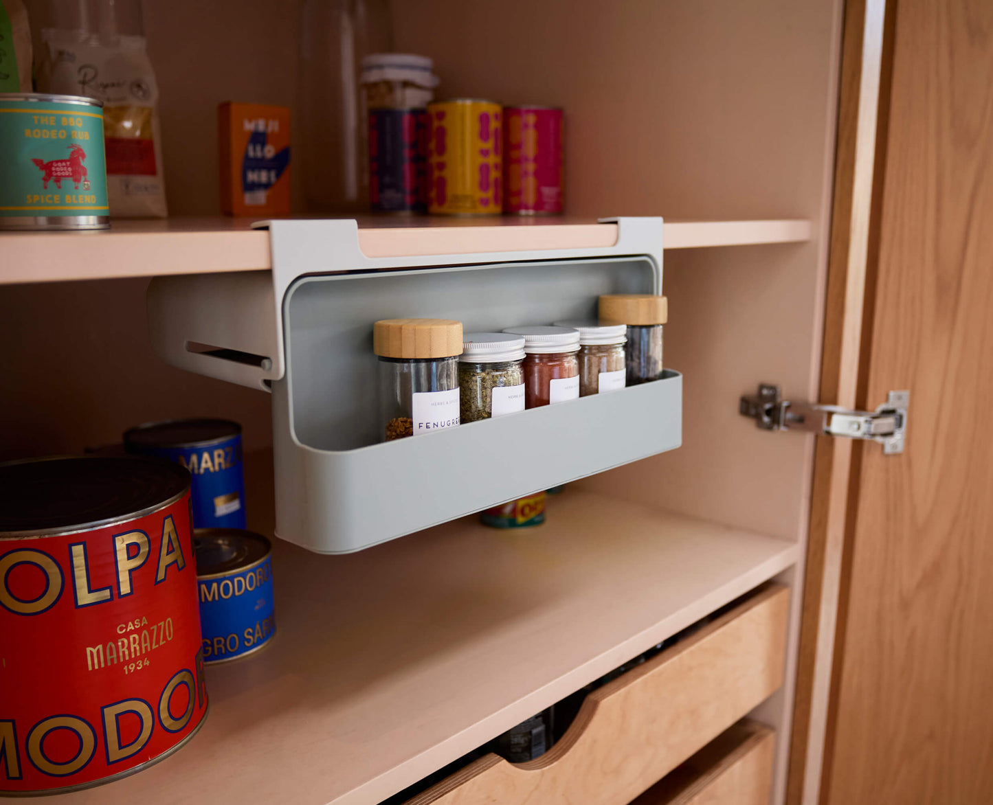 [hidden] [lifestyle] CupboardStore™ Under-Shelf Spice Rack