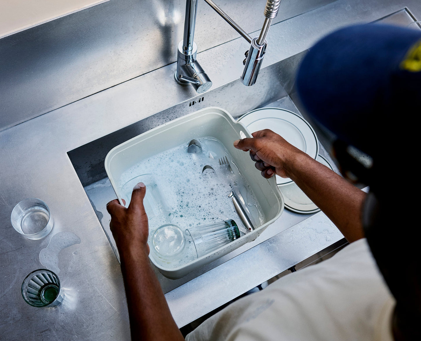Wash&Drain™ Stone Green Washing-up Bowl