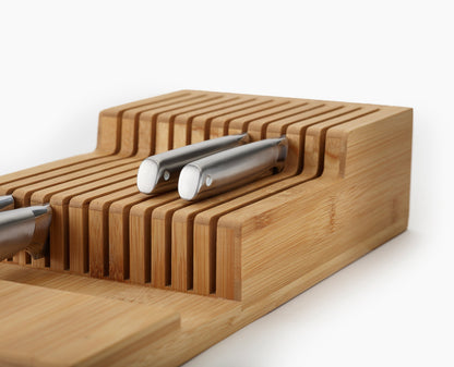 [half-width] 2-piece DrawerStore™ Bamboo Large Cutlery & Knife Organiser Set