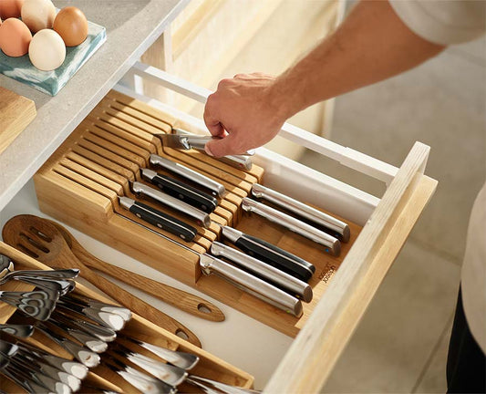 [hidden] [lifestyle] DrawerStore™ Bamboo Large 2-tier Knife Organiser - 851695 - Image 2