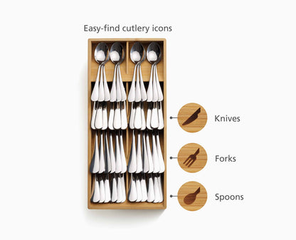 [half-width] DrawerStore™ Bamboo Large Cutlery Organiser - 851697 - INFO