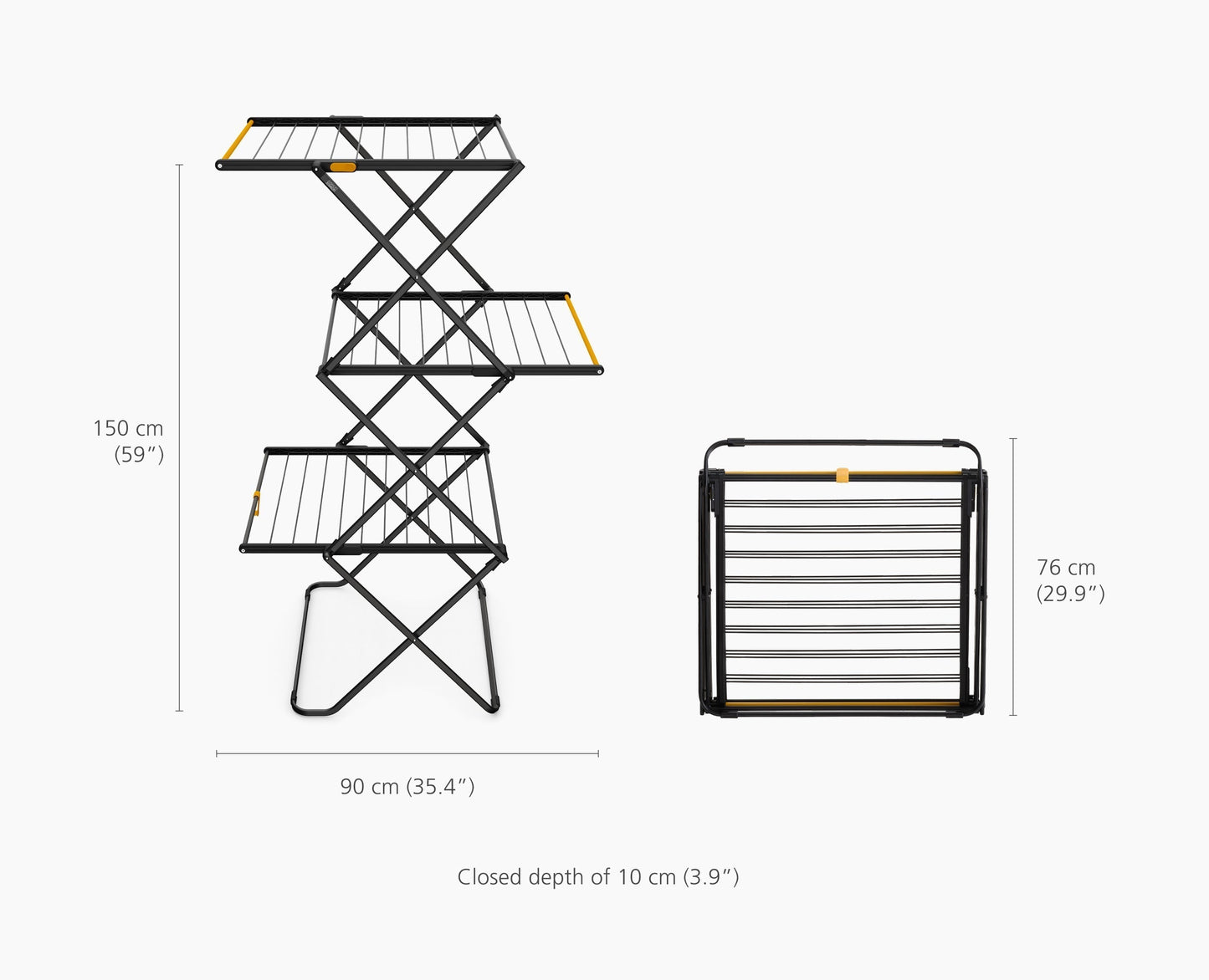 [half-width] AirFrame™ Max 21m Folding Airer with Long Garment Hanging Rails
