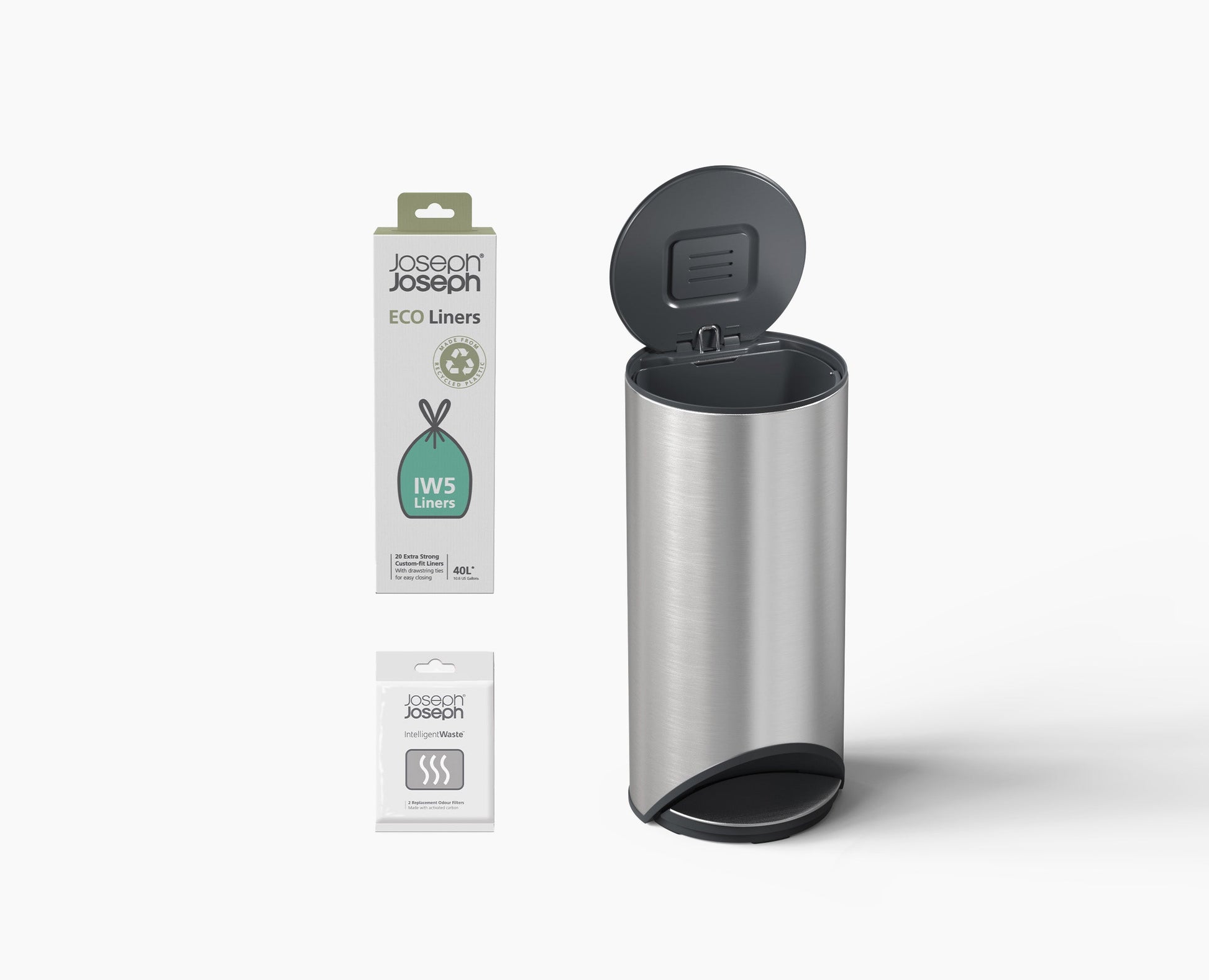 [hidden] Arc™ 30L Easy-push Stainless-steel Pedal Bin Starter Set