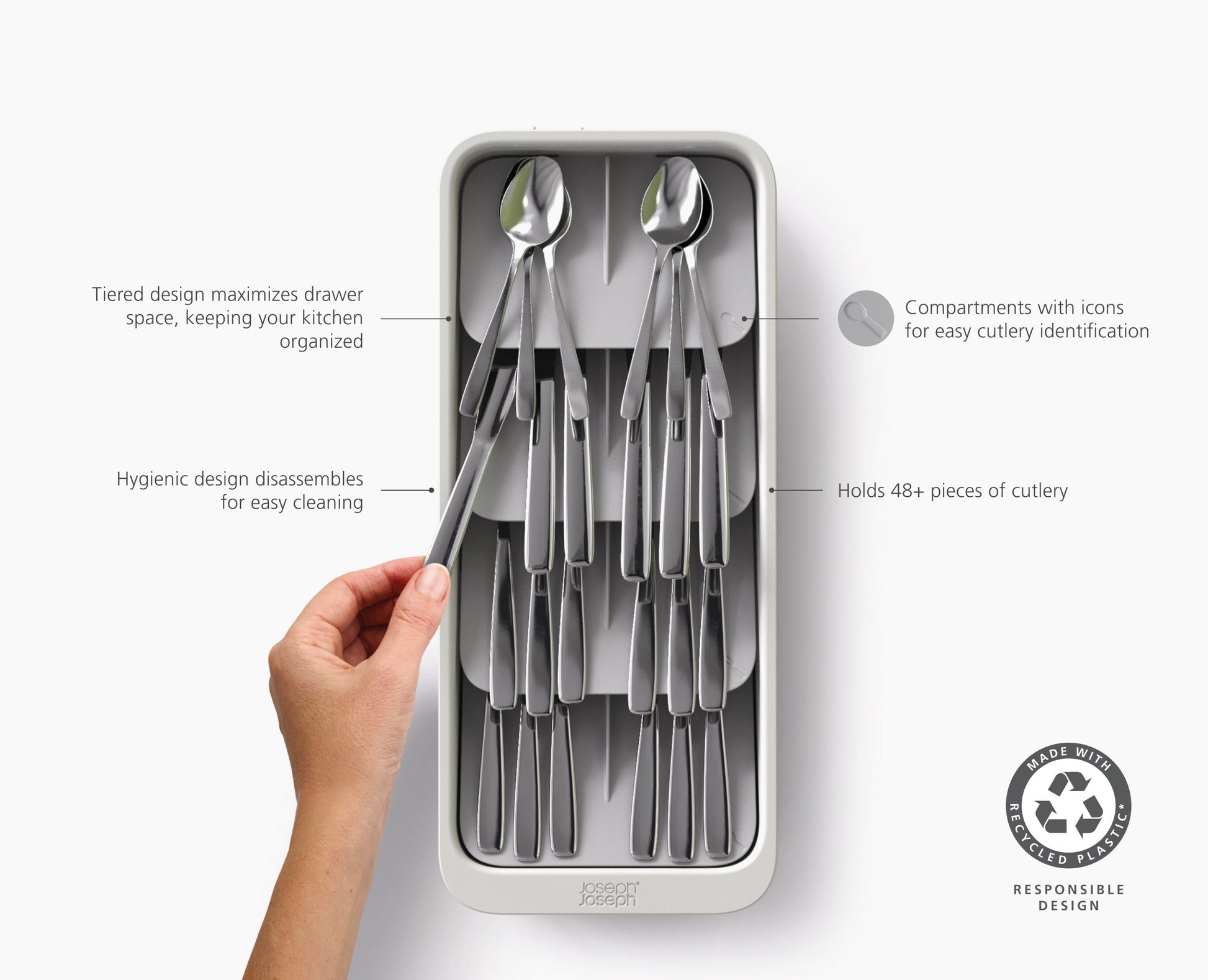 [half-width] DrawerStore™ Large Tiered Cutlery Organiser