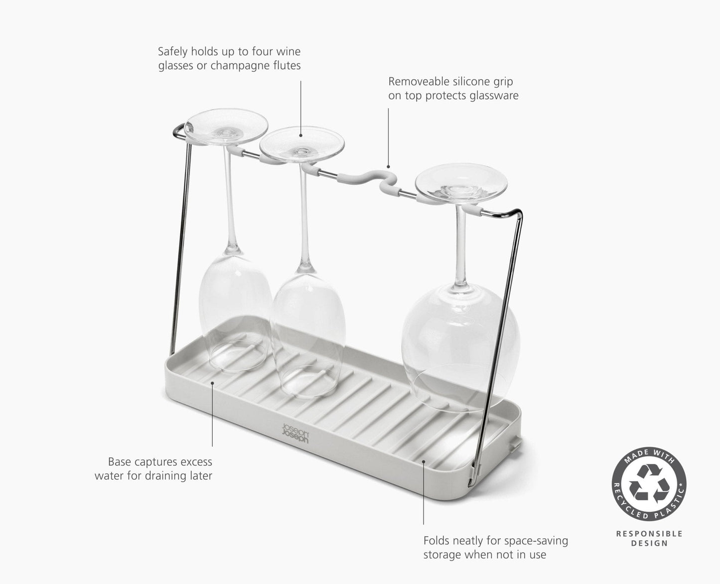 [half-width] DrySmart™ Folding Wine Glass Drying Rack