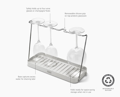 [half-width] DrySmart™ Folding Wine Glass Drying Rack