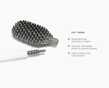 Flex™ TriBlade Pack of 2 White Toilet Brushes