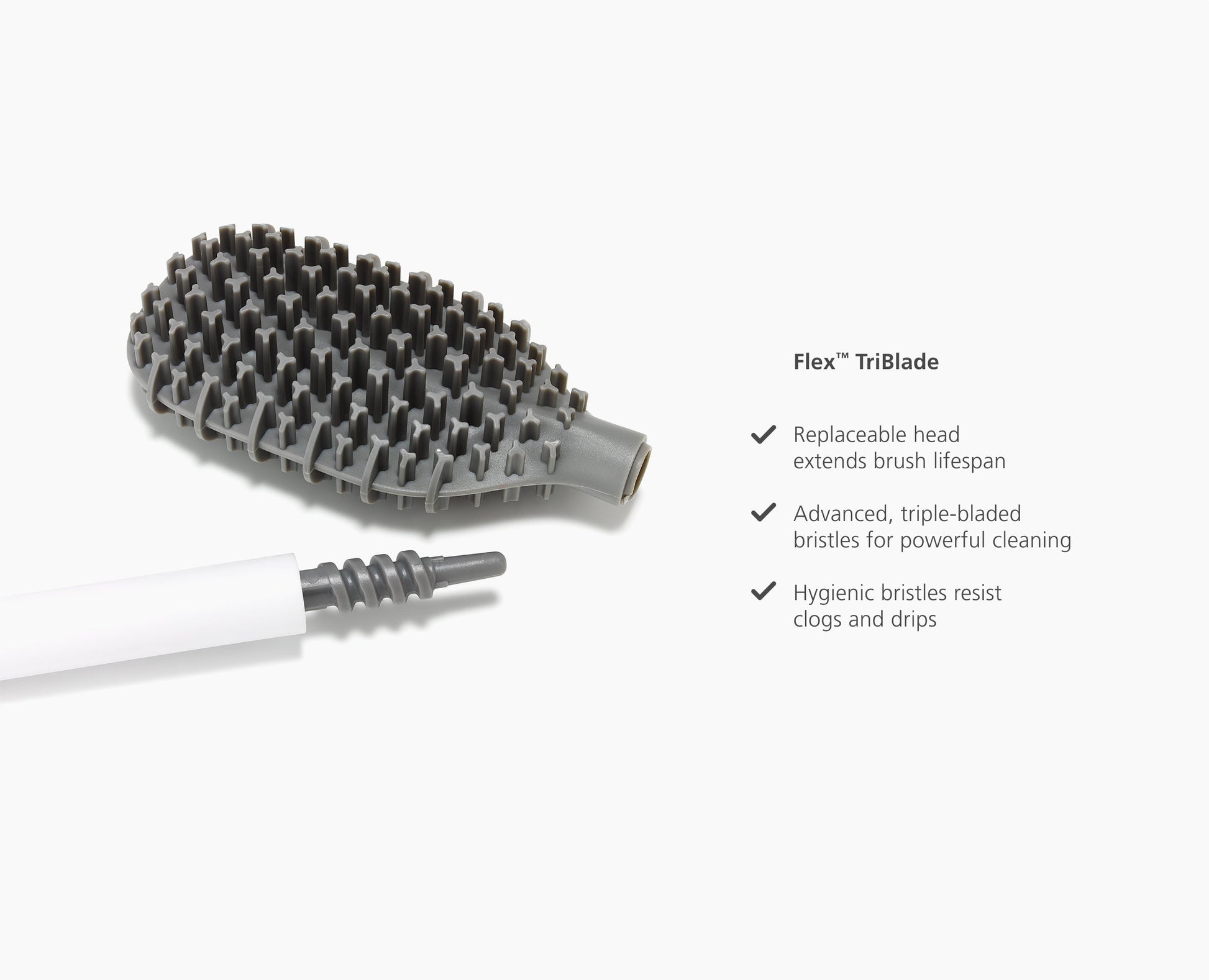 Flex™ TriBlade White Toilet Brush Starter Set