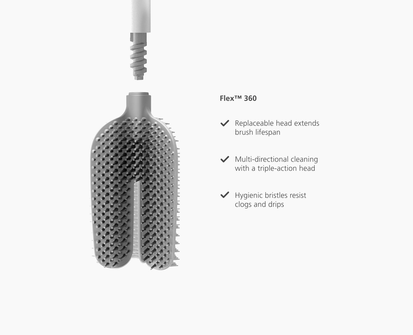 [half-width] Flex™ 360 Gloss White Toilet Brush